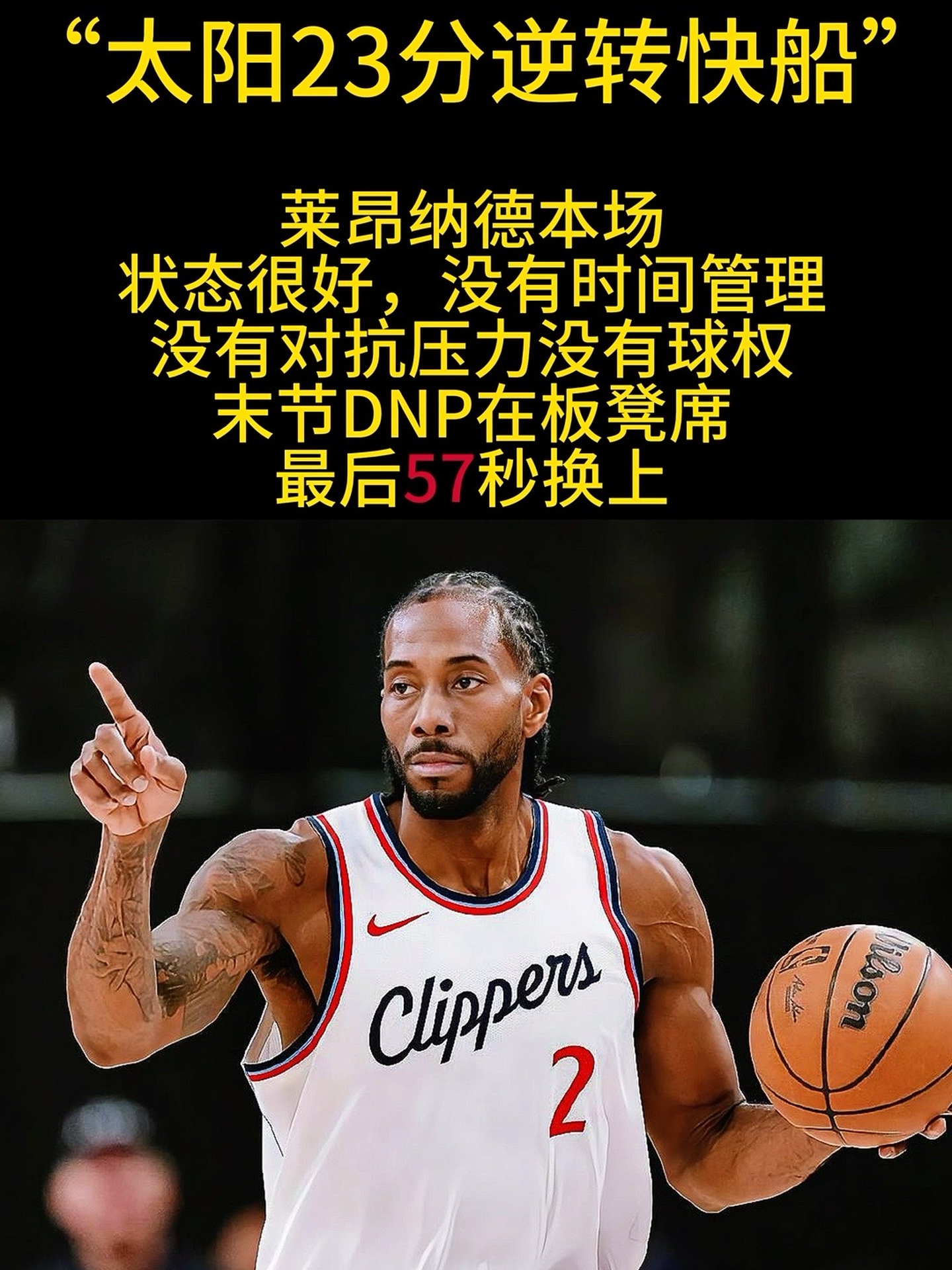 快船队主帅表态：坚信球队能够逆袭！